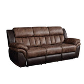 Jaylen Toffee & Espresso Polished Microfiber Sofa Model 55425 By ACME Furniture